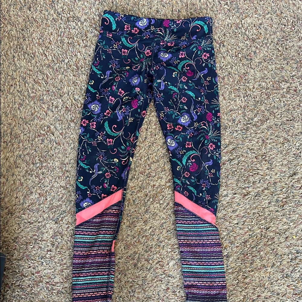 Old Navy Kids Leggings with Floral and Striped Patterns